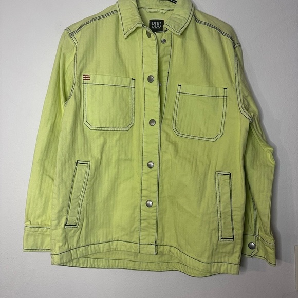 BDG Tops - BDG Women Light Green Snap Jacket XS Collared Pockets Relaxed Fit